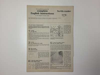���������� �50 ������� Burda 12/1985