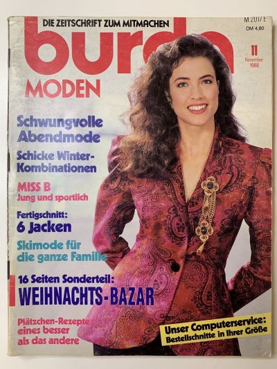 Фотография обложки журнала Burda 11/1988