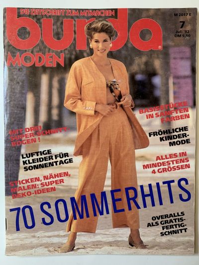 Фотография обложки журнала Burda 7/1992