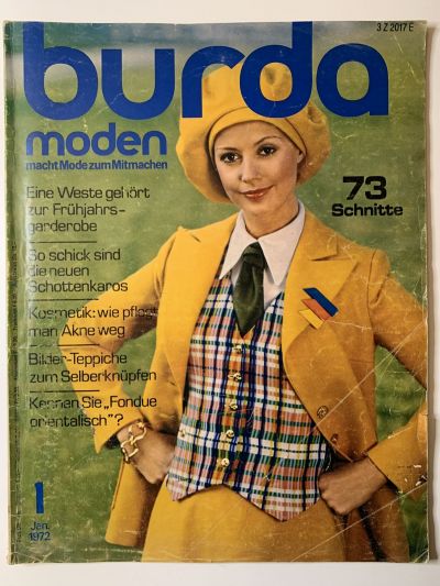 Фотография обложки журнала Burda 1/1972
