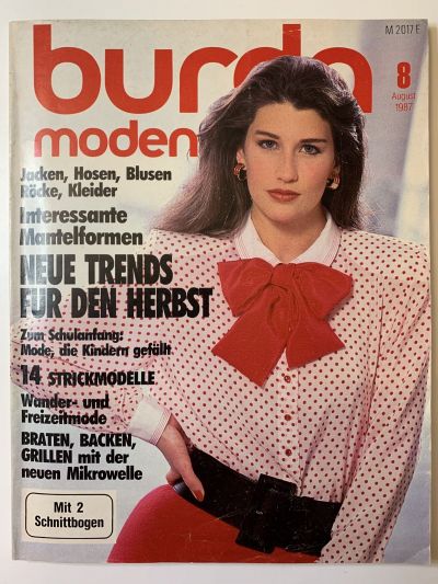 Фотография обложки журнала Burda 8/1987