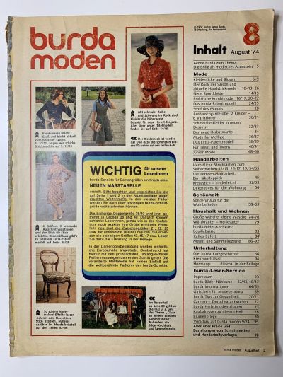 ���������� ������� ������� Burda 8/1974