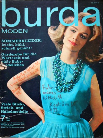Фотография обложки журнала Burda 7/1963