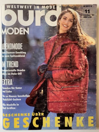 Фотография обложки журнала Burda 11/1992